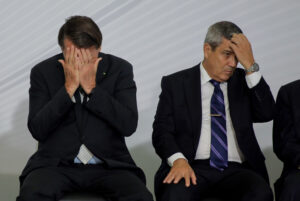 Presidente Jair Bolsonaro participa da cerimonia de aberturado Forum: Controle no Cambatre à corrupção 2020, com a presença do Procurador-Geral Augusto Aras, Wagner Rosário (CGU), André Mendonça (Justiça), Braga Netto (Casa Civil), Jose Múcio (TCU) Sérgio Lima/Poder360 09-12-2020