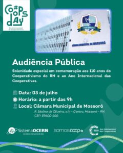 Câmara Municipal de Mossoró irá promover Audiência Pública em homenagem aos 110 anos de cooperativismo e ao Ano Internacional do Coop