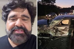 Fabiano, da dupla César Menotti & Fabiano, sofre acidente de carro e passa bem