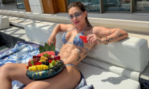 De biquíni, Virginia Fonseca vive experiência de luxo em beach club exclusivo em Dubai